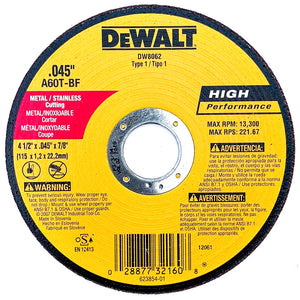 dewalt 4 and a half inch cutting disc